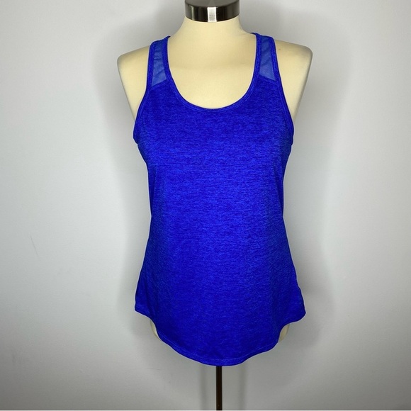Xersion Blue Space Dye Racer Back Tank Top - Picture 1 of 9